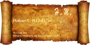 Habert Milán névjegykártya